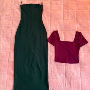 Aritzia Babaton Burgundy Top